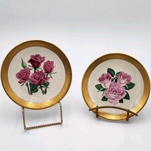 Vintage Heritage House American Rose Society Miniature Rose Collector Plates x 2